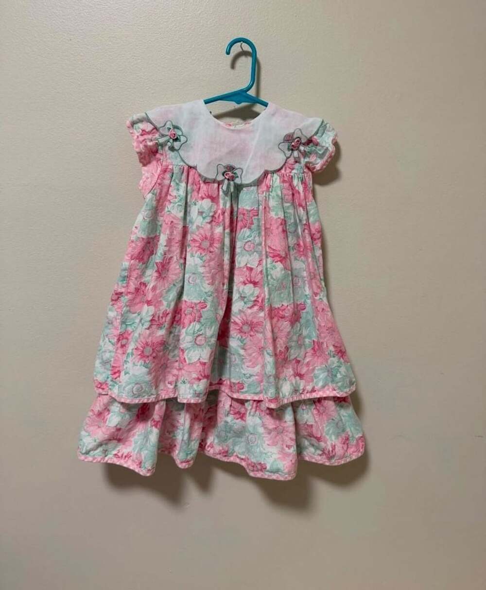 Peaches 'n Cream Vintage Floral Tiered Dress Size 6